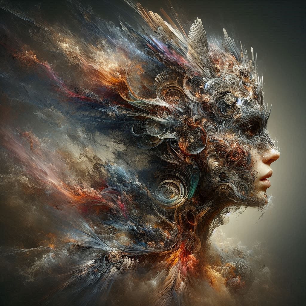 double exposure beautiful fantasy portrait landscape..