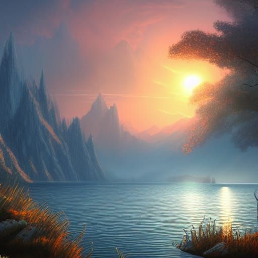 Lake During Sunset