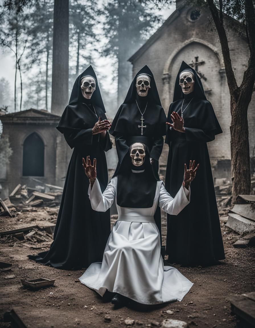 Nuns for Satan - AI Generated Artwork - NightCafe Creator