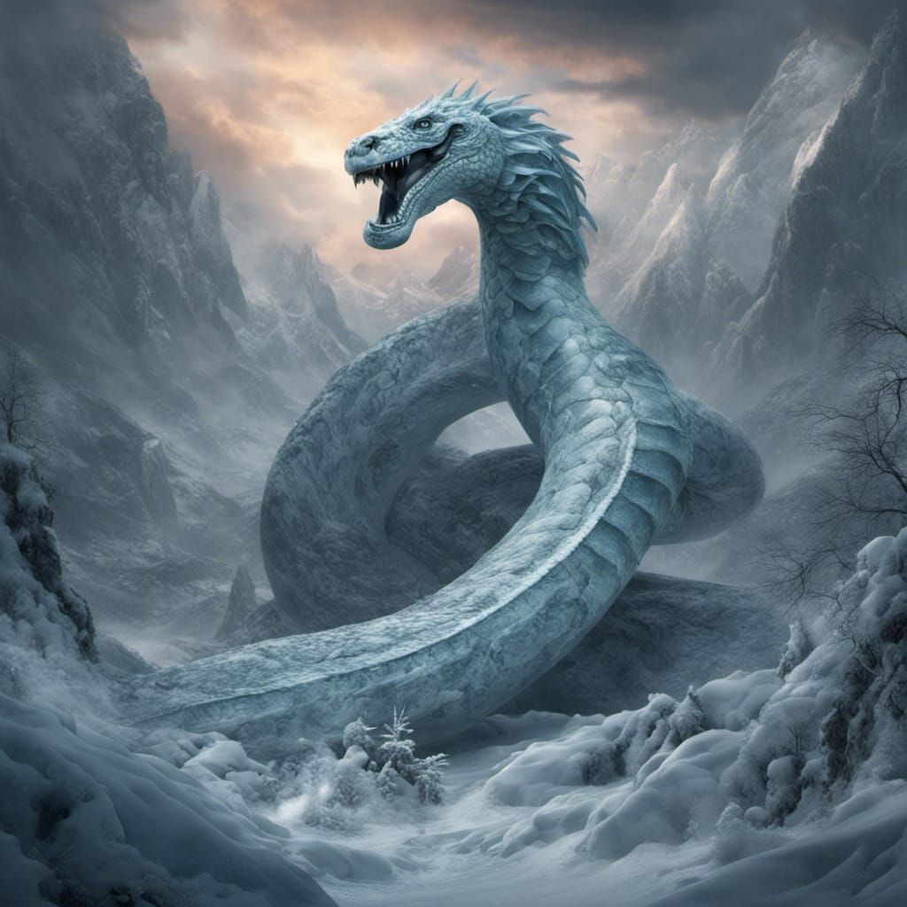 Great Ice serpent - AI Generated Artwork - NightCafe Creator