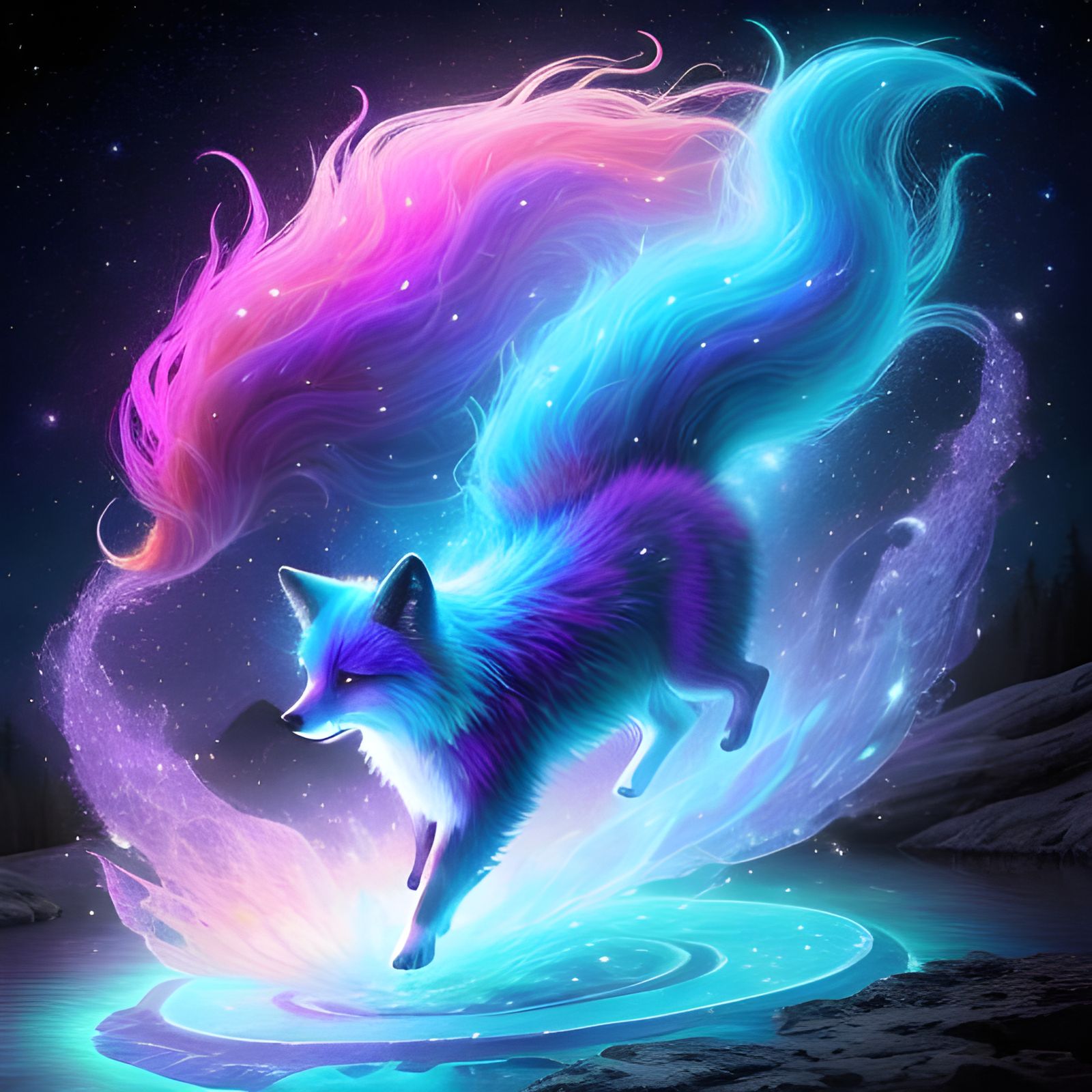 Cute cosmic fox