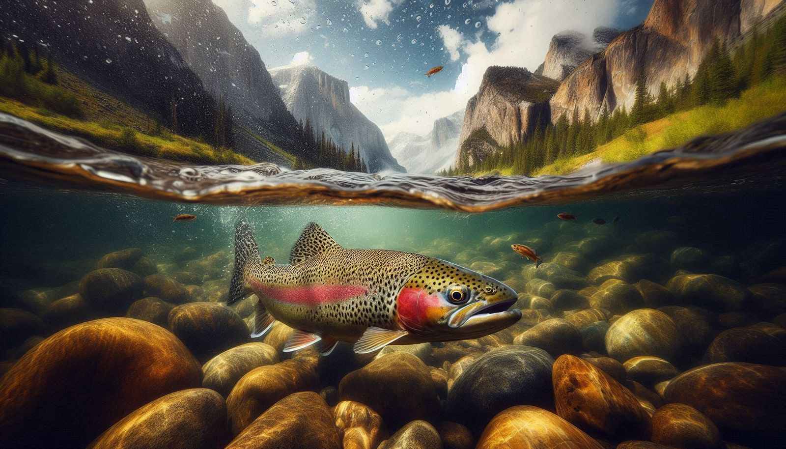 Rainbow Trout in a beautiful mountain stream