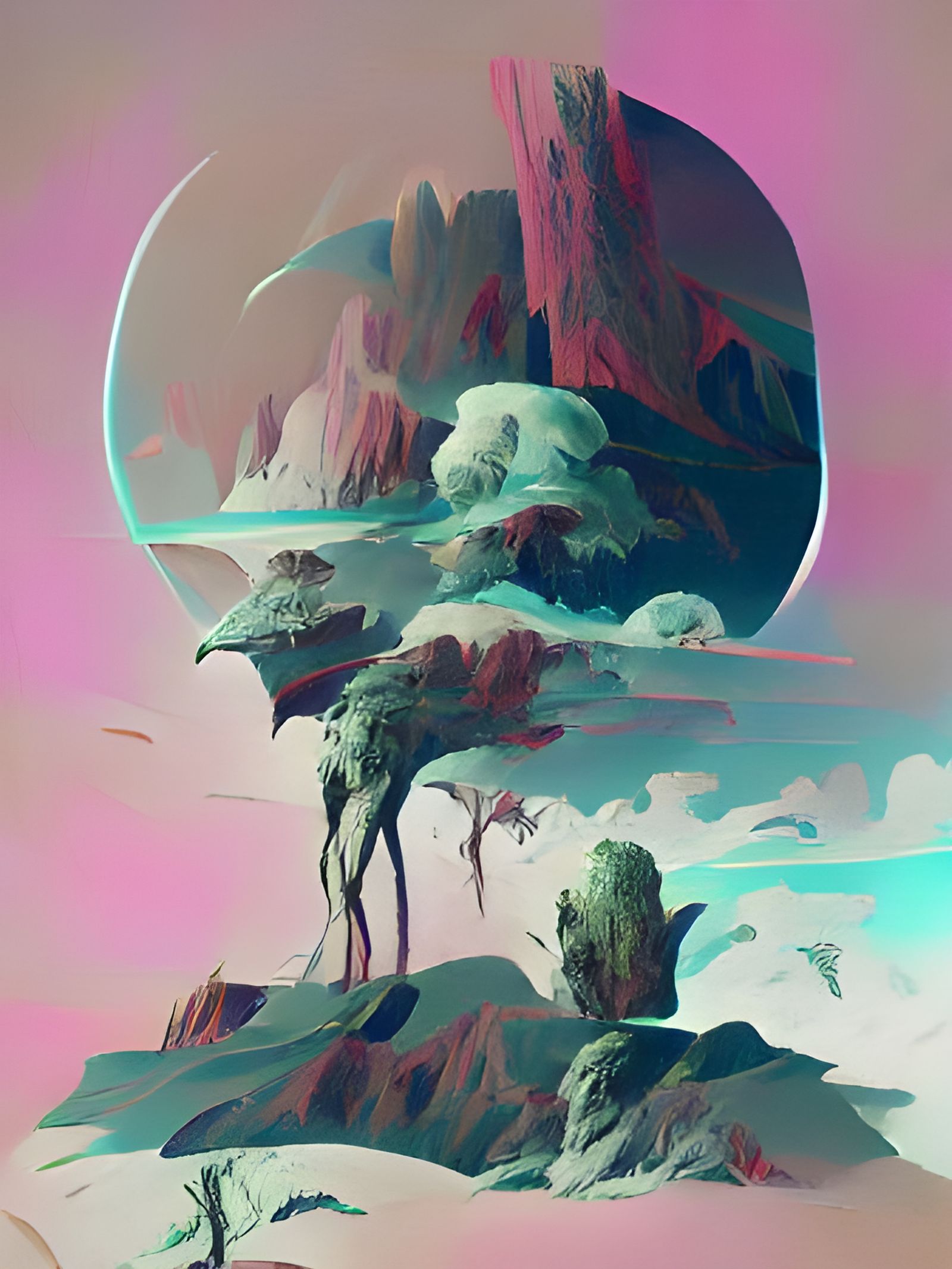 Extraterrestrial landscape deciduous forest
