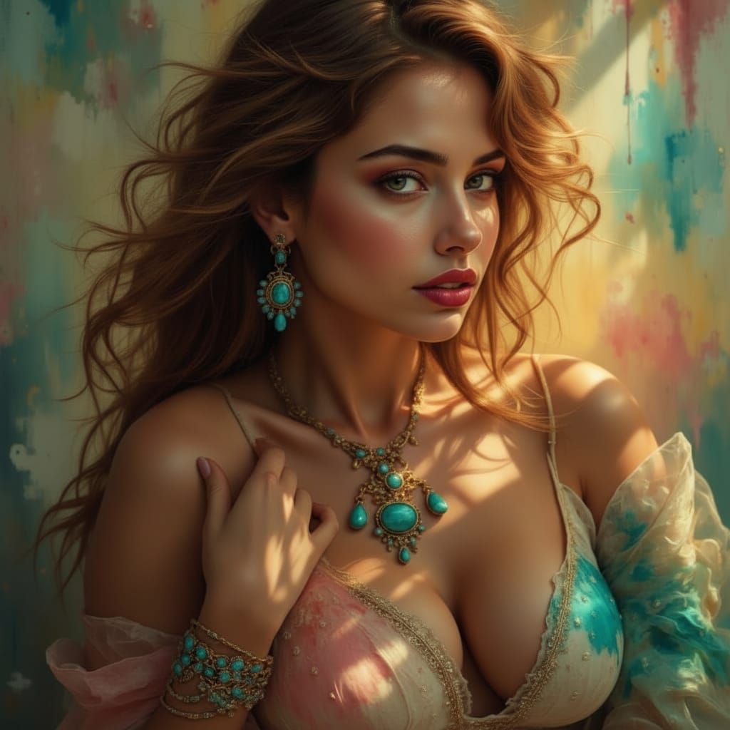 Hyperrealistic Goddess Portrait with Dramatic Lighting