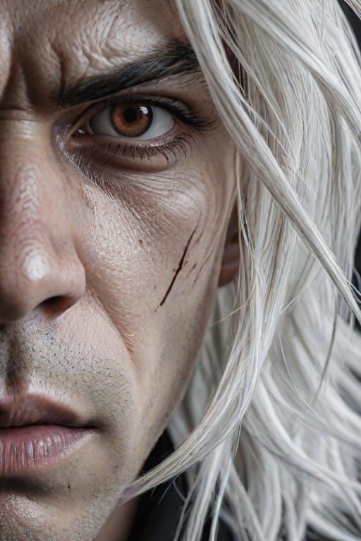 Close up half face view of photograph style Mastered Ultra i...