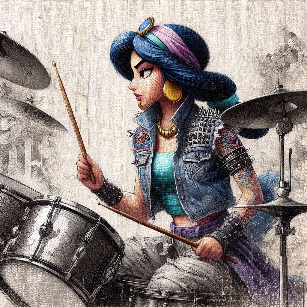 Princess Jasmine Punk Rock Drummer