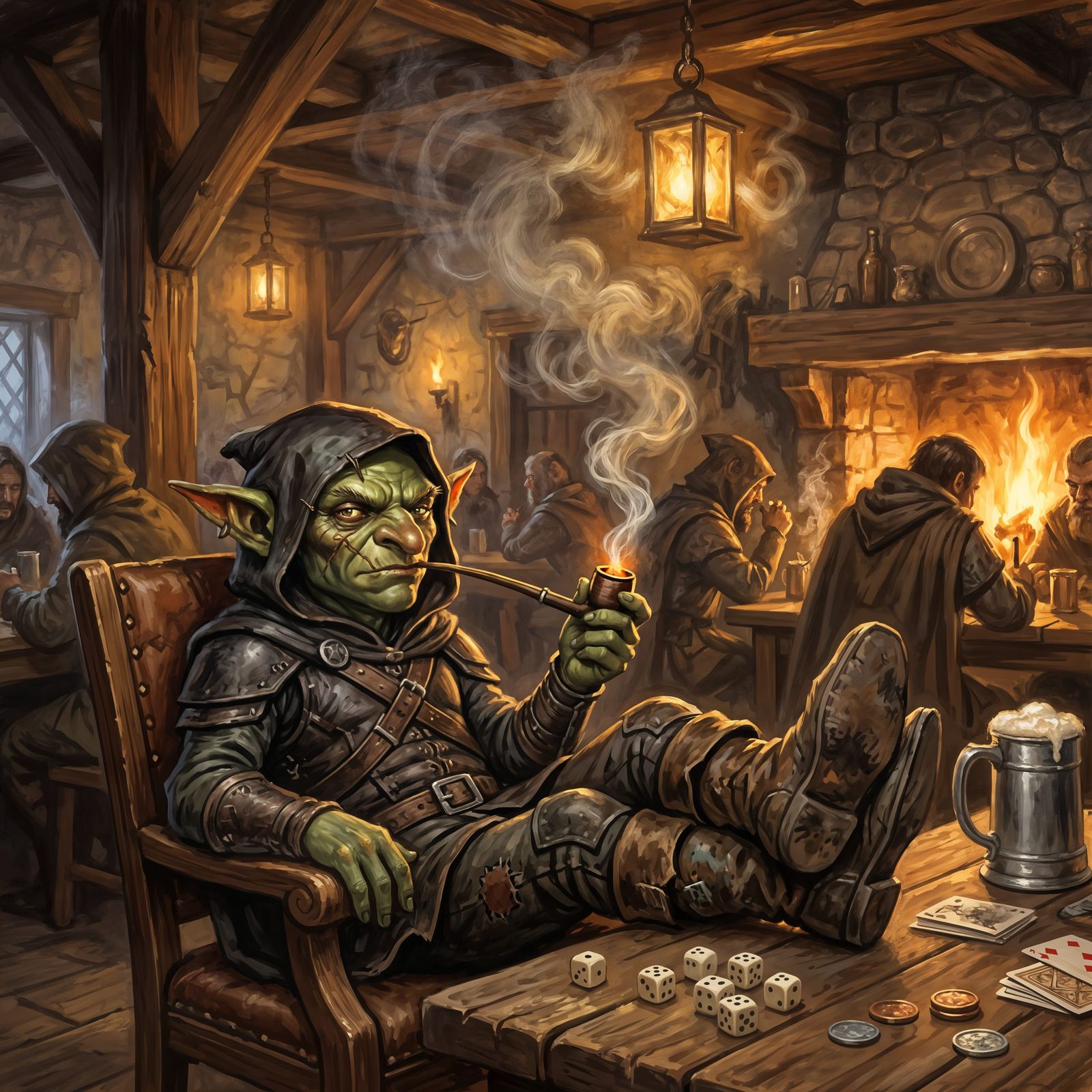 Grikks is relaxing blowing smoke rings while relaxing.