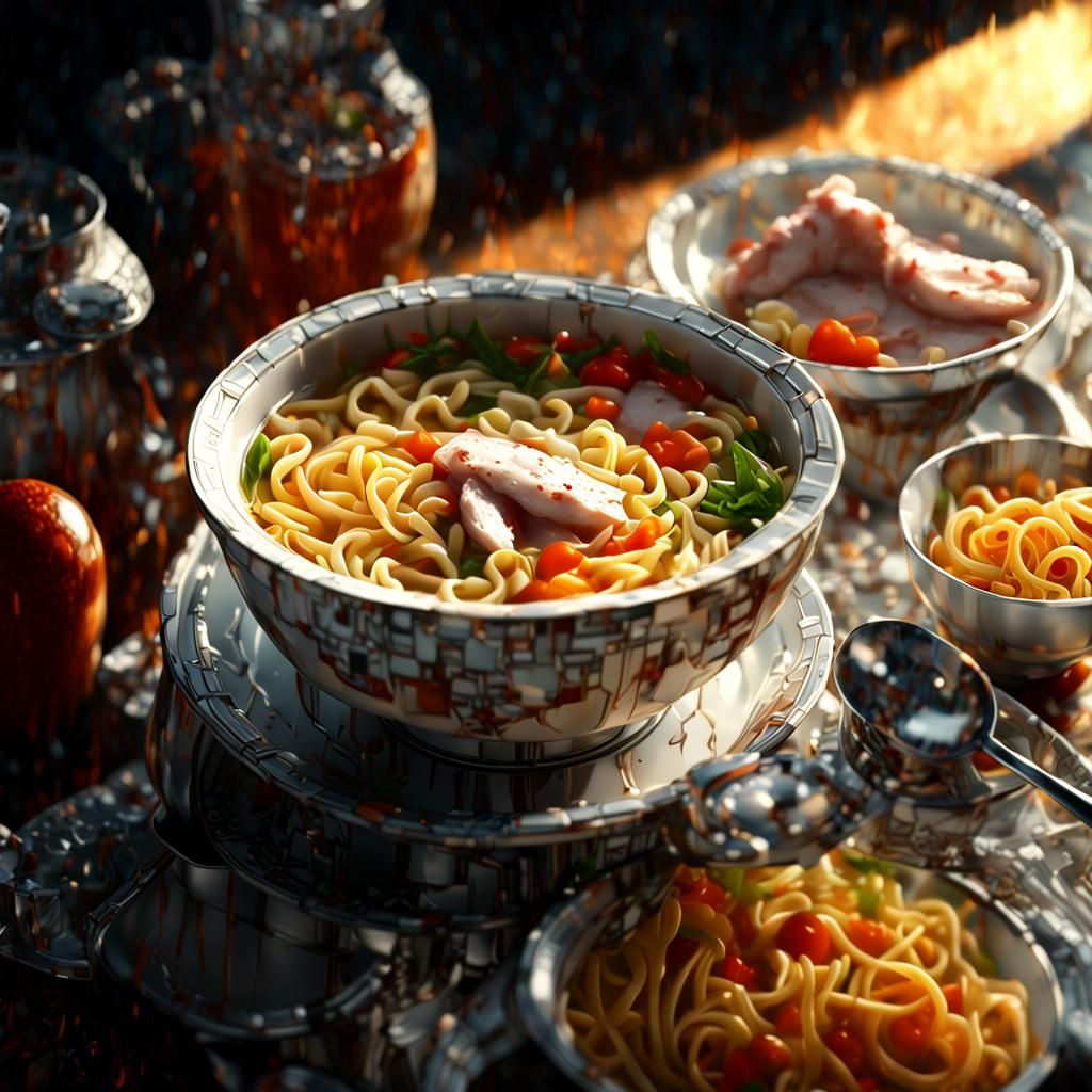 Soup in a fancy plate