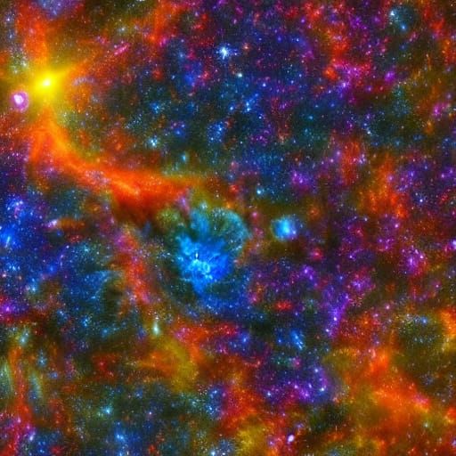 Cosmic Star Implosion in Vibrant Digital Art