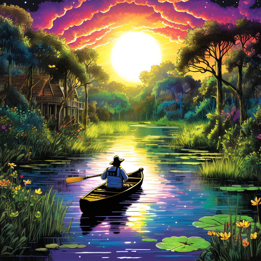 Pepe Boudreaux Paddles His Pirogue