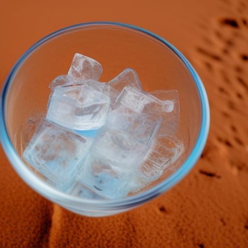 Glass of Ice in the Desert AI Generated Artwork NightCafe Creator