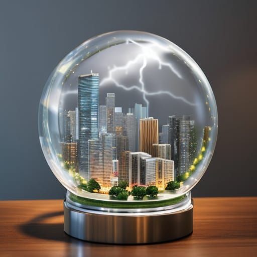 Contained Chaos: Thunderstorm over Overgrown City