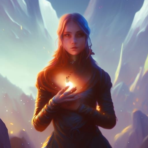 Girl holding a star