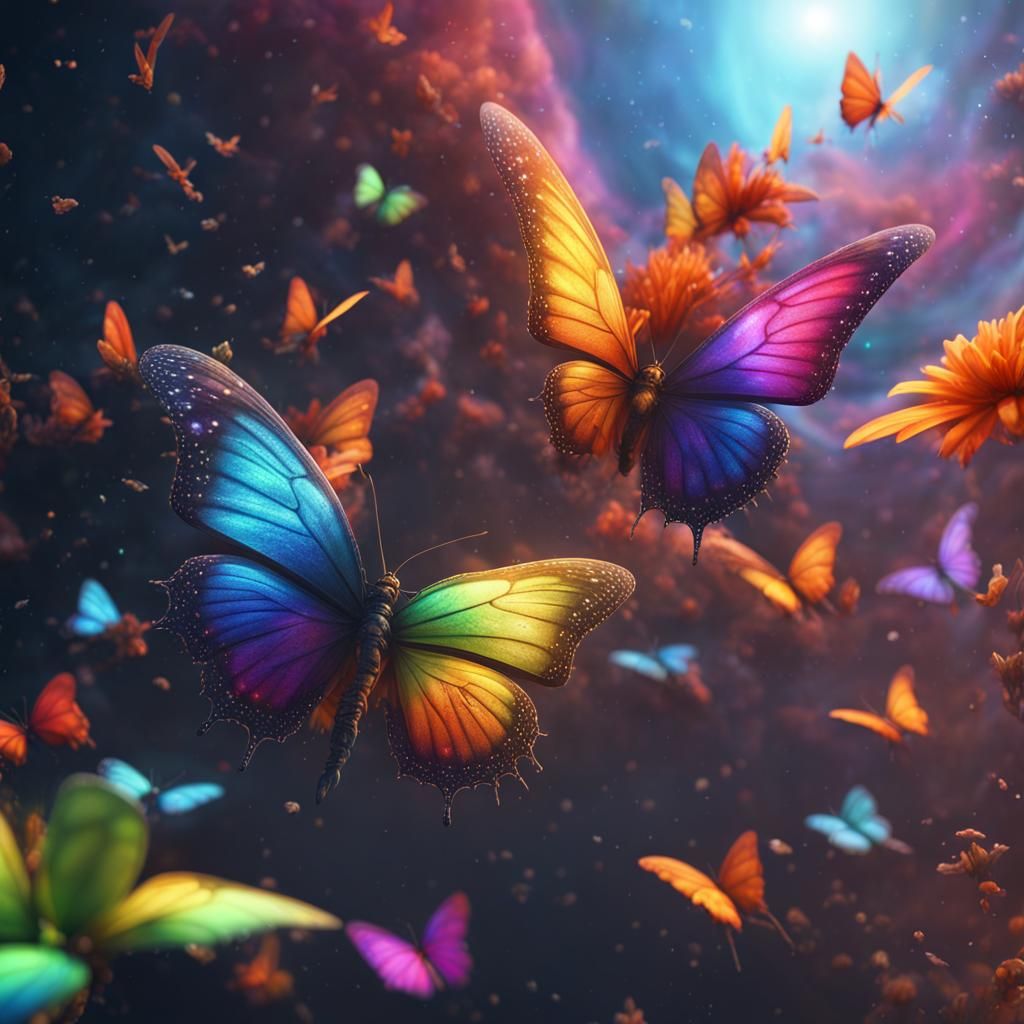 rainbow butterflies