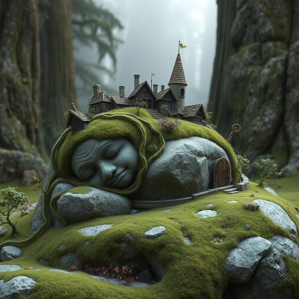 Sleeping rock troll  by @feathers McG