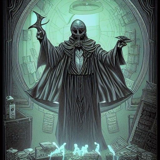 Necromancer summoning ghouls to do his taxes.