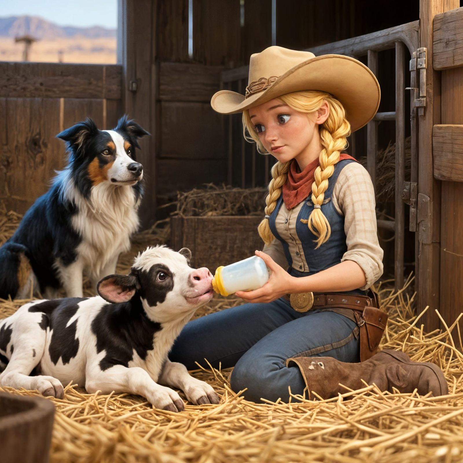 The cowgirl and the orphaned calf  by @Tatti