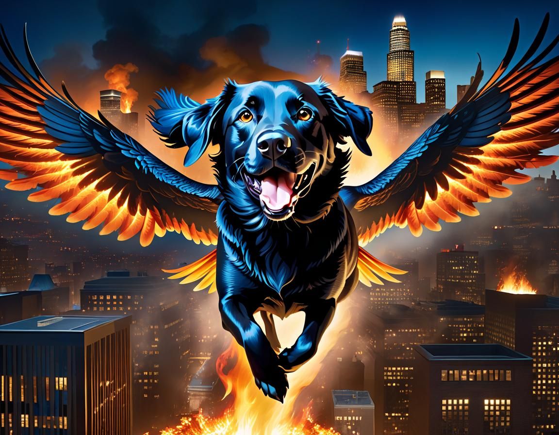 Labrador phoenix - AI Generated Artwork - NightCafe Creator