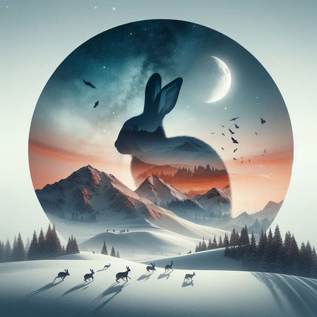 double exposure beautiful fantasy DALL-E 3 portrait landscape..