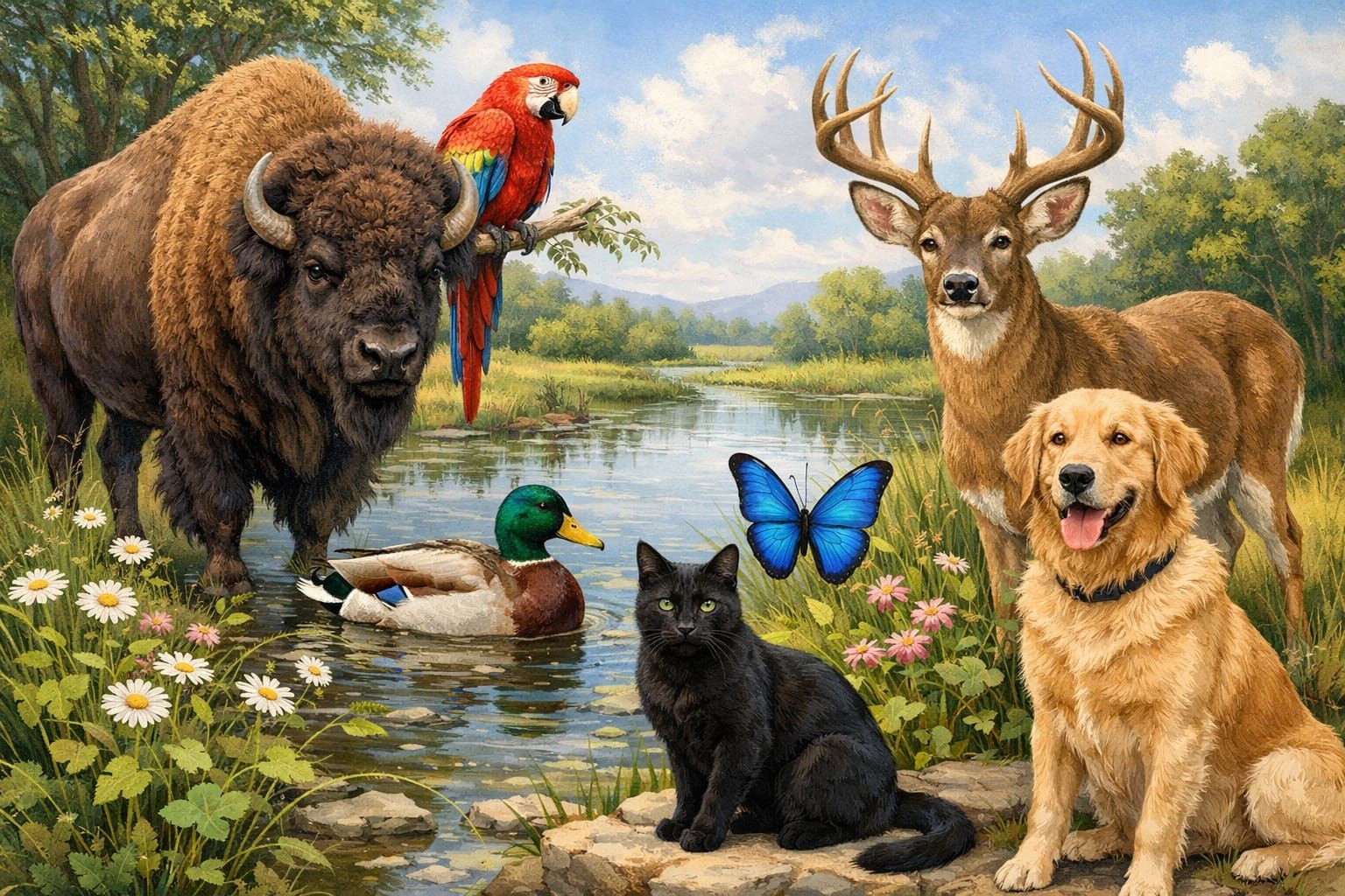 A Collage of Diverse Animals and Insects