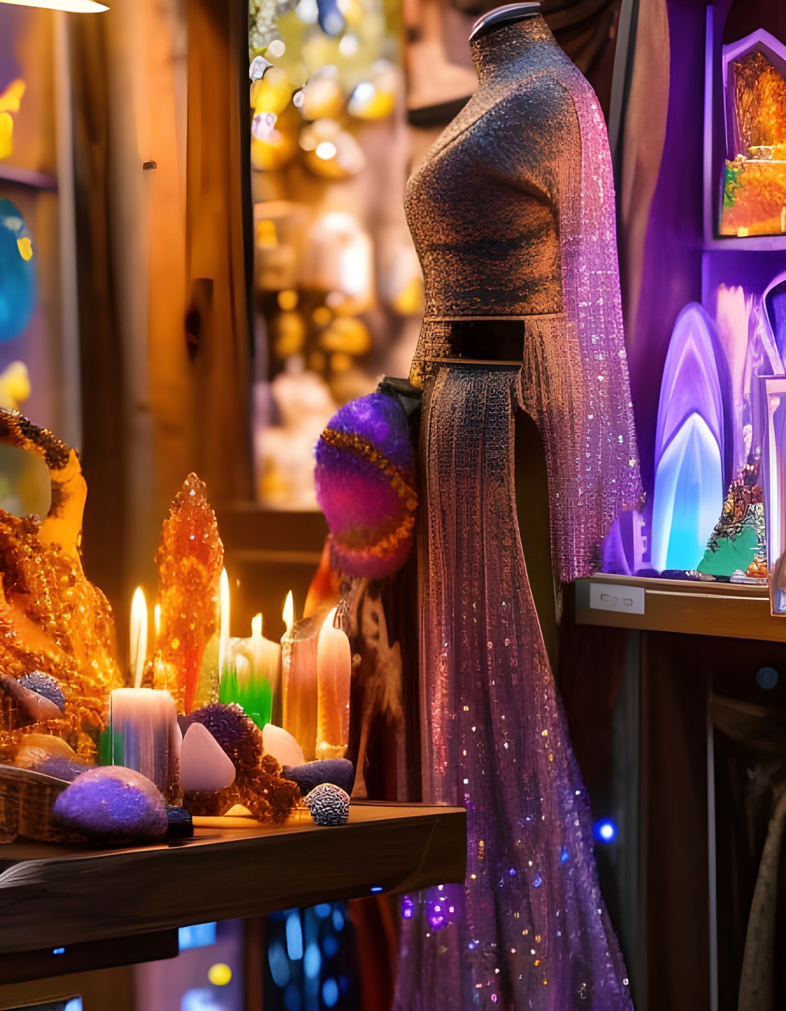 Glam, Crystal and Candle Store AI Generated Artwork NightCafe Creator