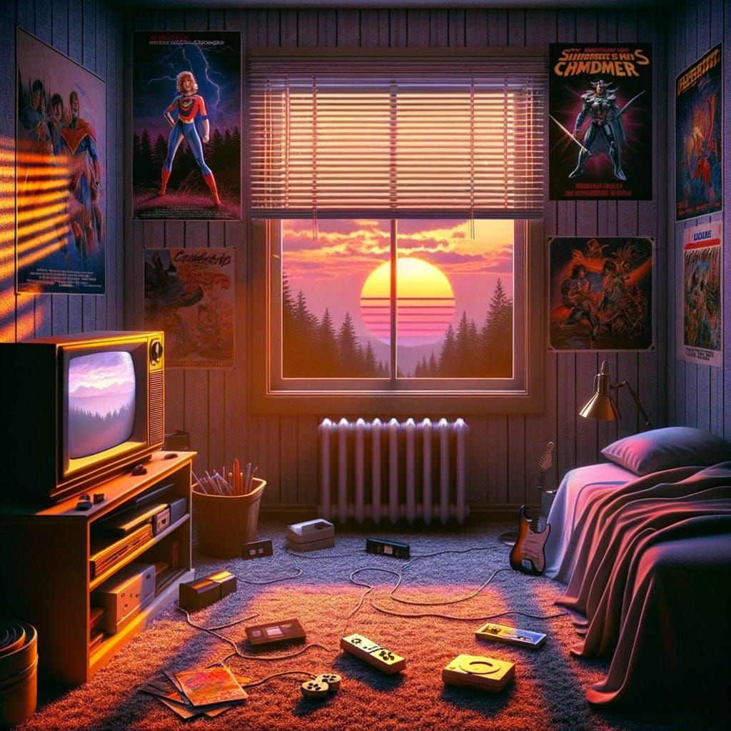 You step into the room and time unravels.

The soft glow of a setting sun filters through the blinds, casting amber light across the carpete...