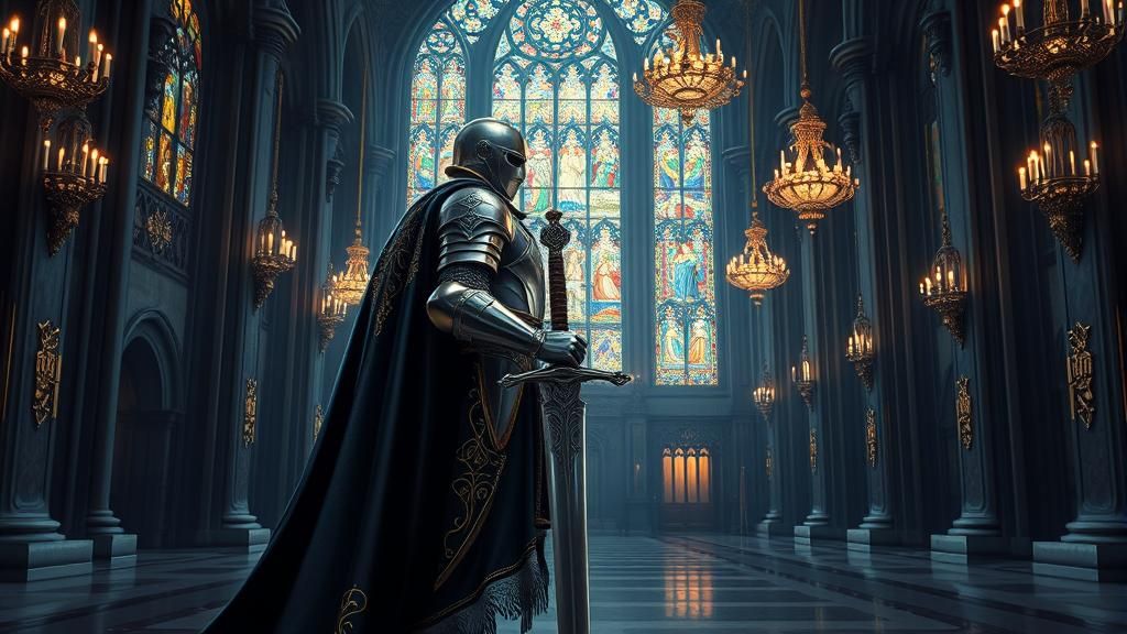 Gallant knight art deco