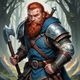 portrait of a medieval fantasy rpg red haired male dwarf with blue eyes ...