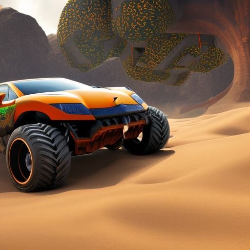 Lifted lamborghini with monster truck tires