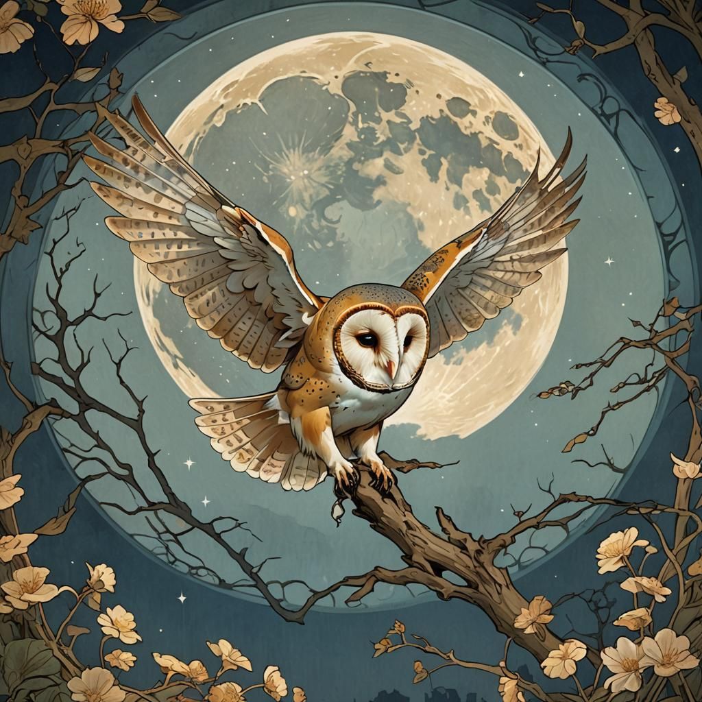 Barn Owl AI Generated Artwork NightCafe Creator