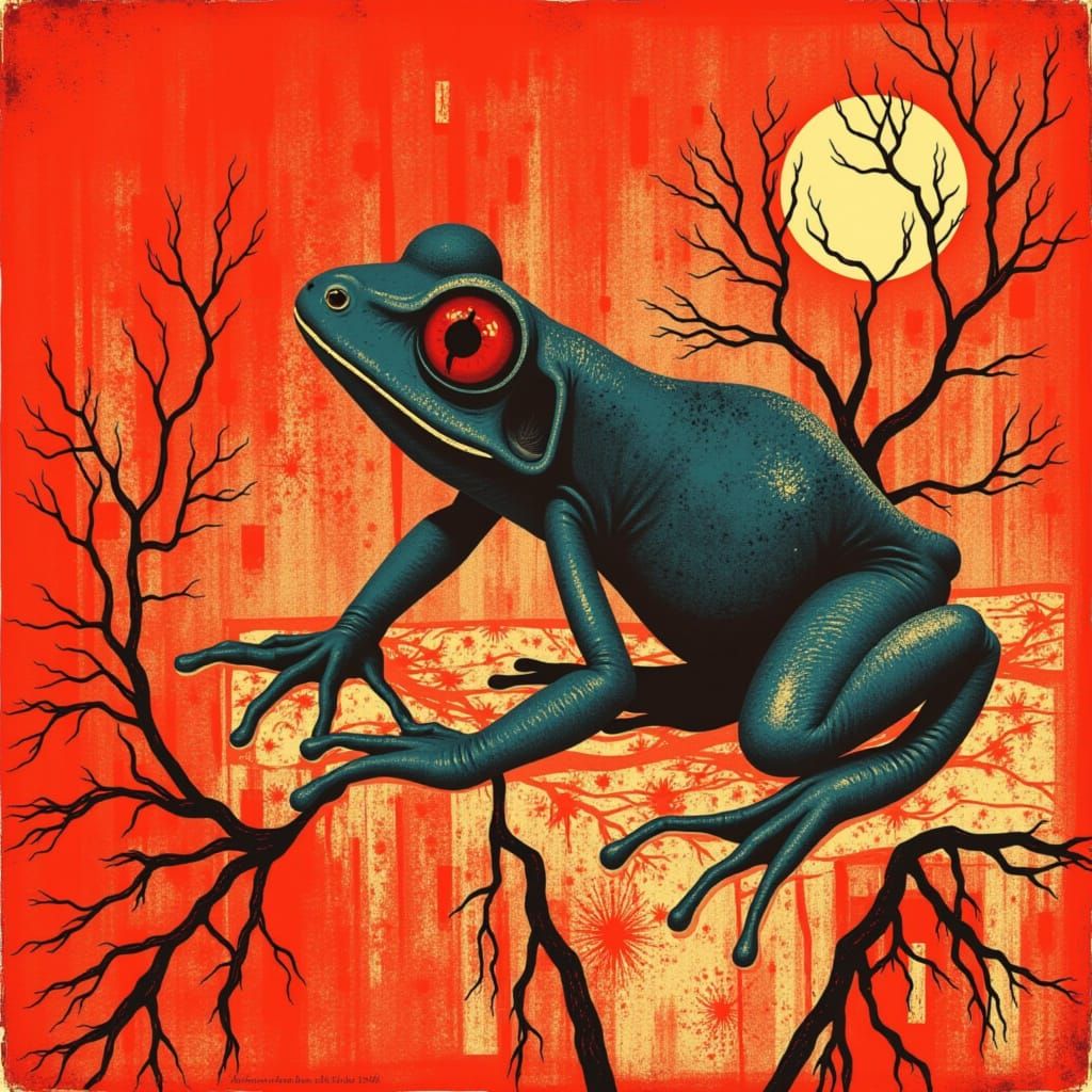 <lora:Red planet:1.0> Poison dart frog