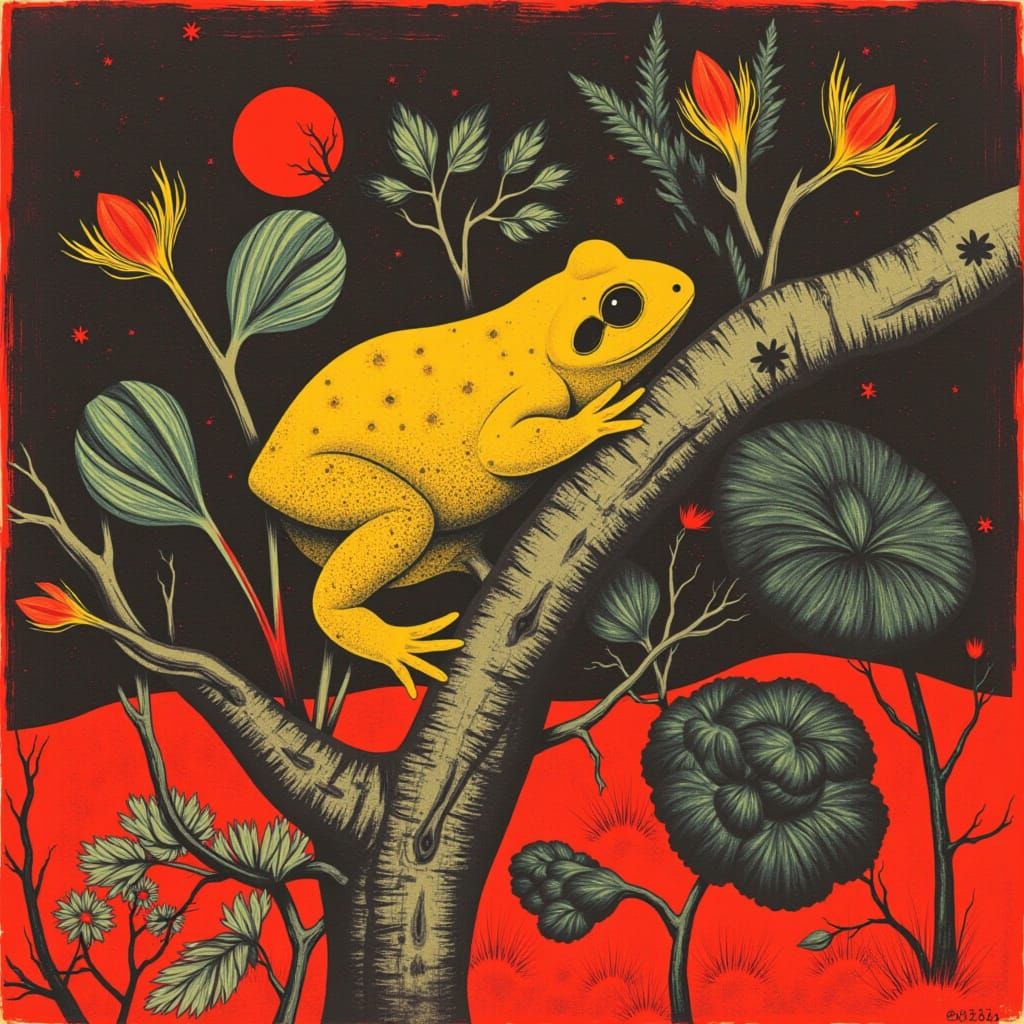 <lora:Red planet:1.0> Poison dart frog