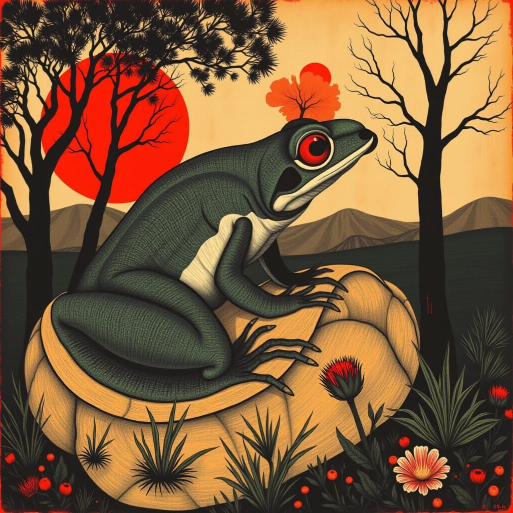 <lora:Red planet:1.0> Poison dart frog