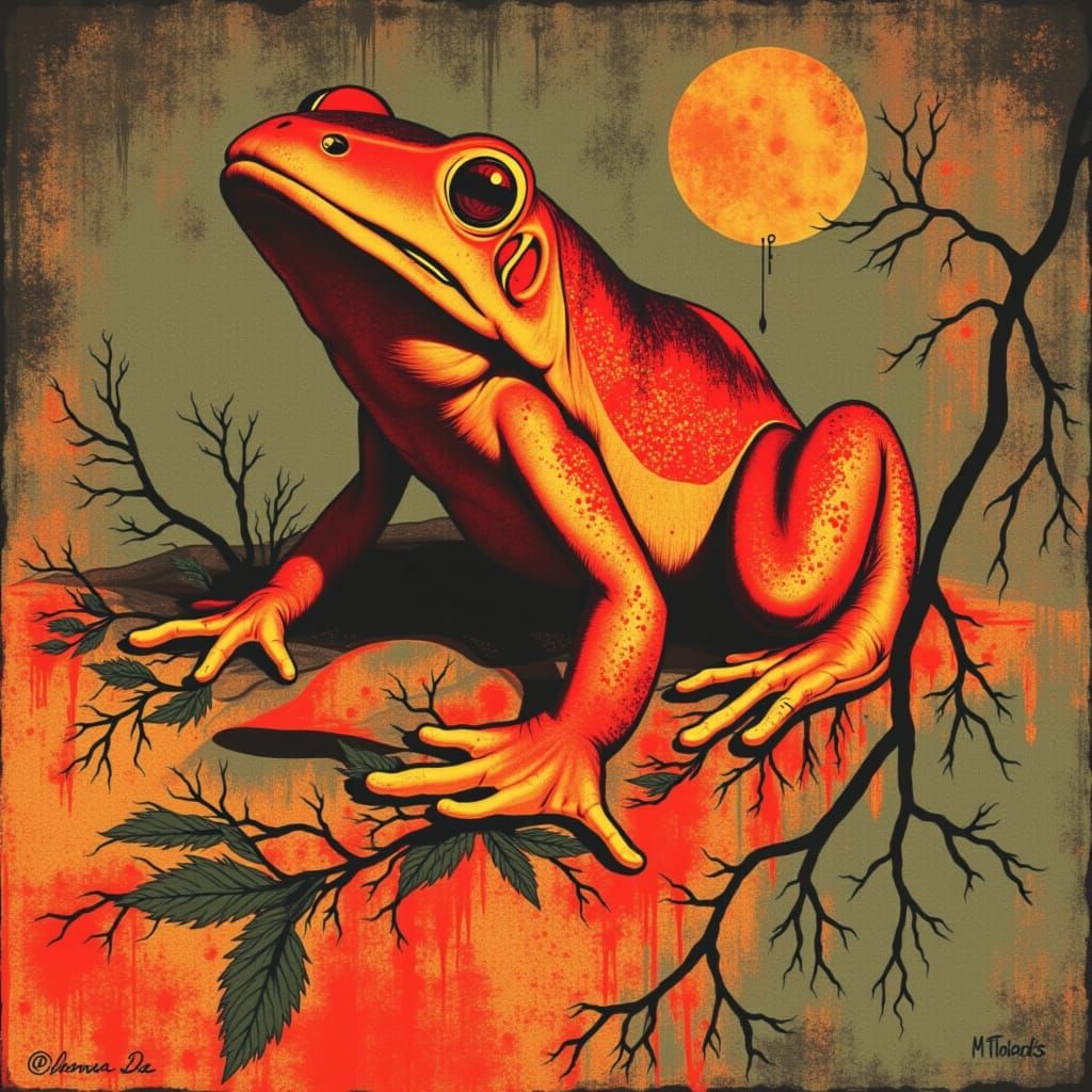 <lora:Red planet:1.0> Poison dart frog