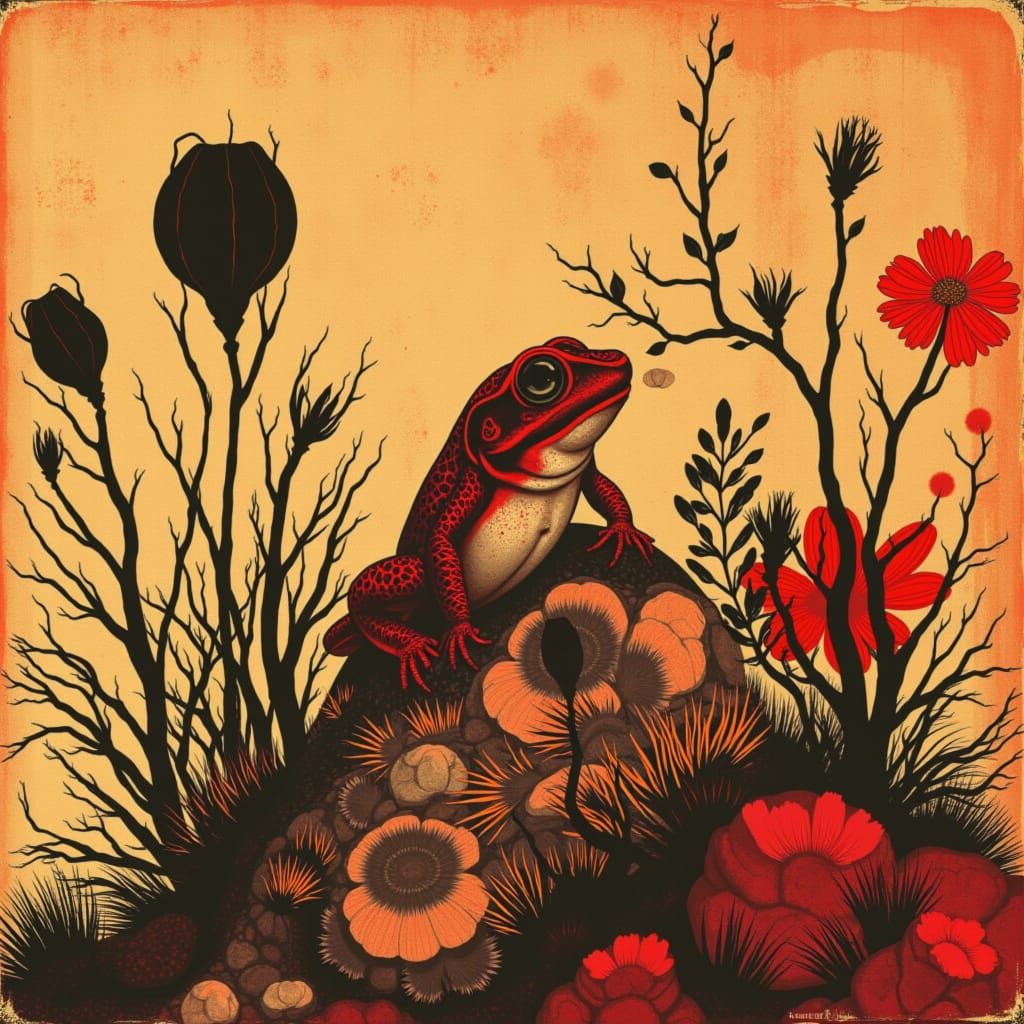 <lora:Red planet:1.0> Poison dart frog