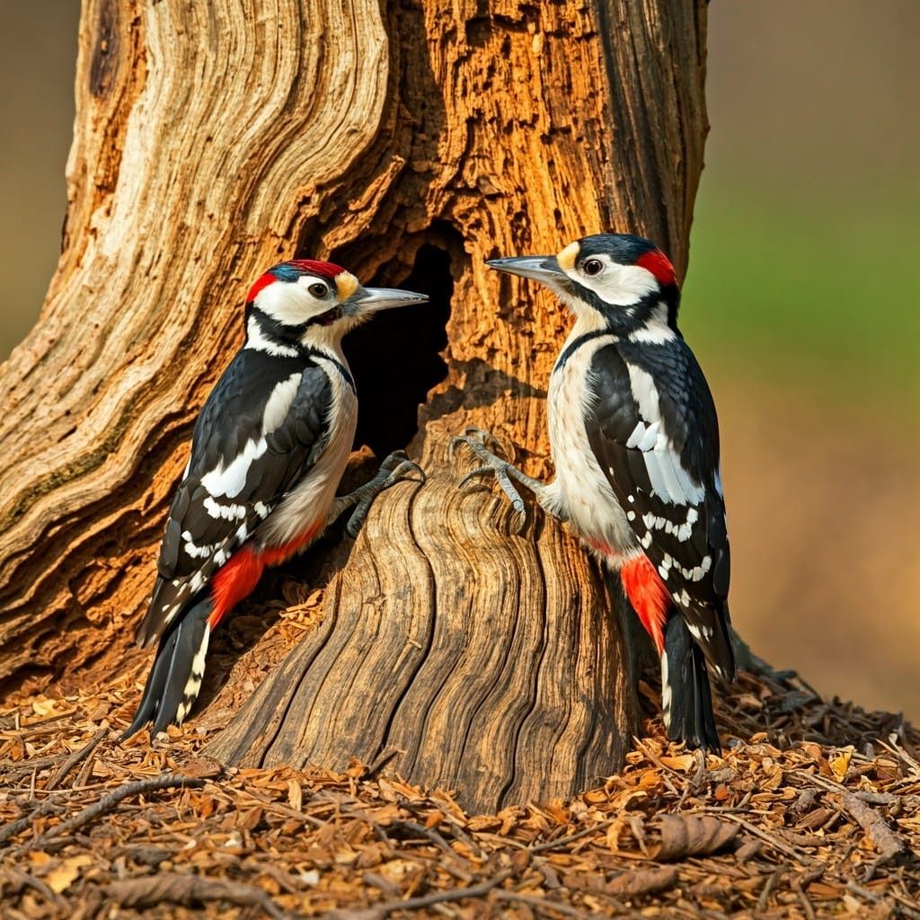 Two Spotted Woodpeckers  by @berly
