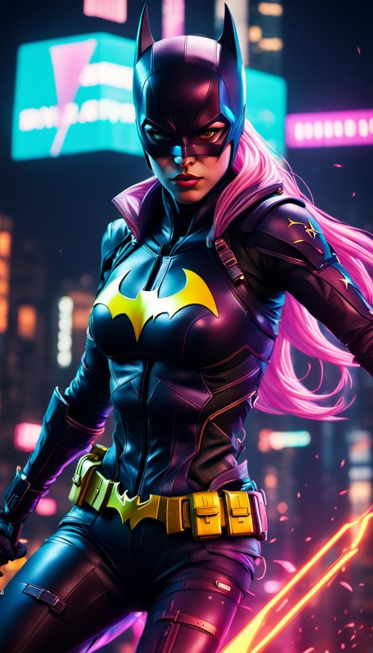 Neon Batgirl - AI Generated Artwork - NightCafe Creator