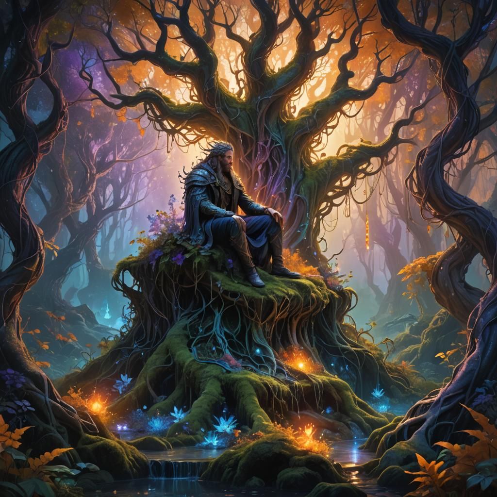 Enchanted Forest Throne: Fantasy Concept Art