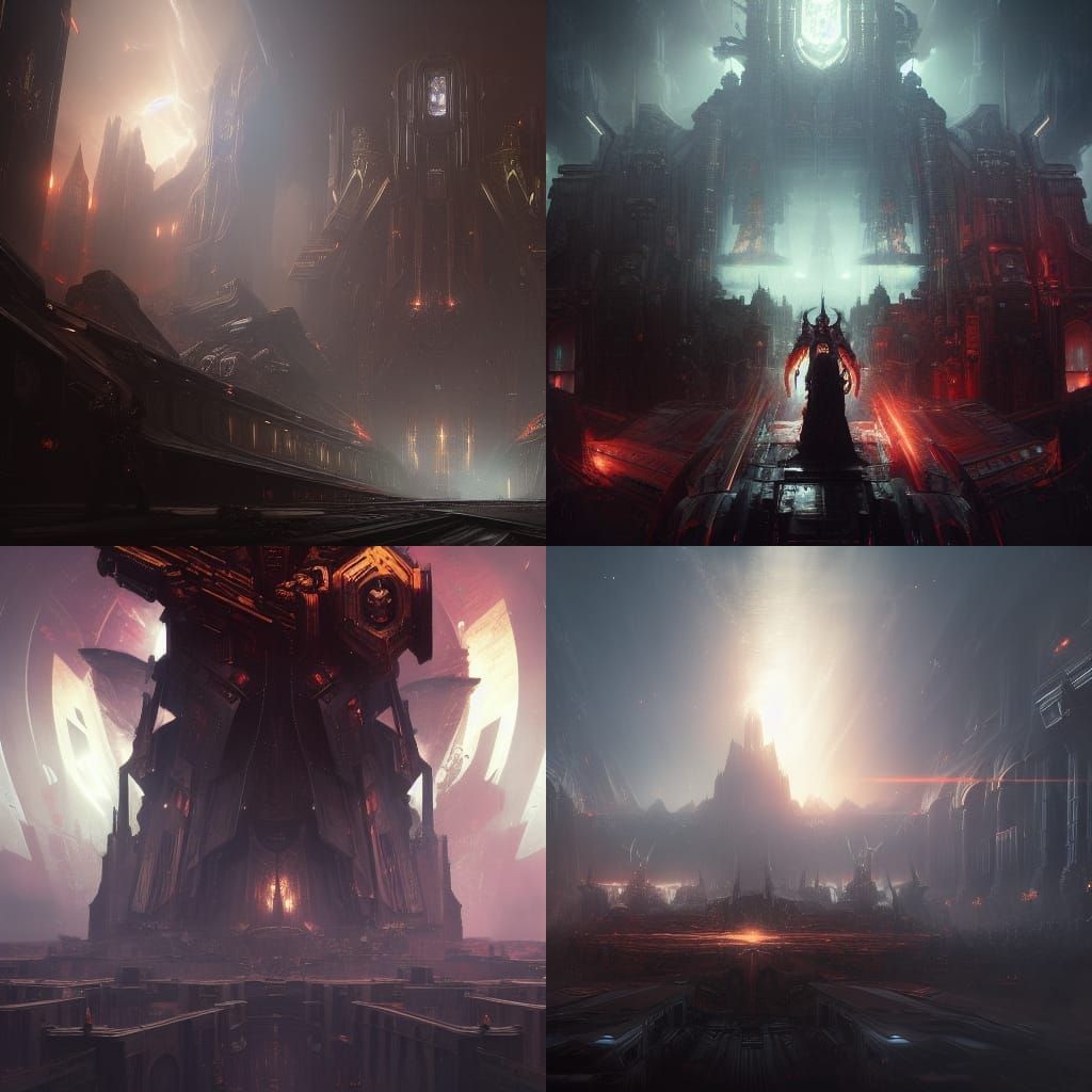 Hyperdetailed Adeptus Astartes in Dark Fantasy Style
