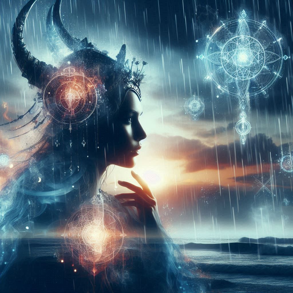 double exposure beautiful fantasy portrait landscape..