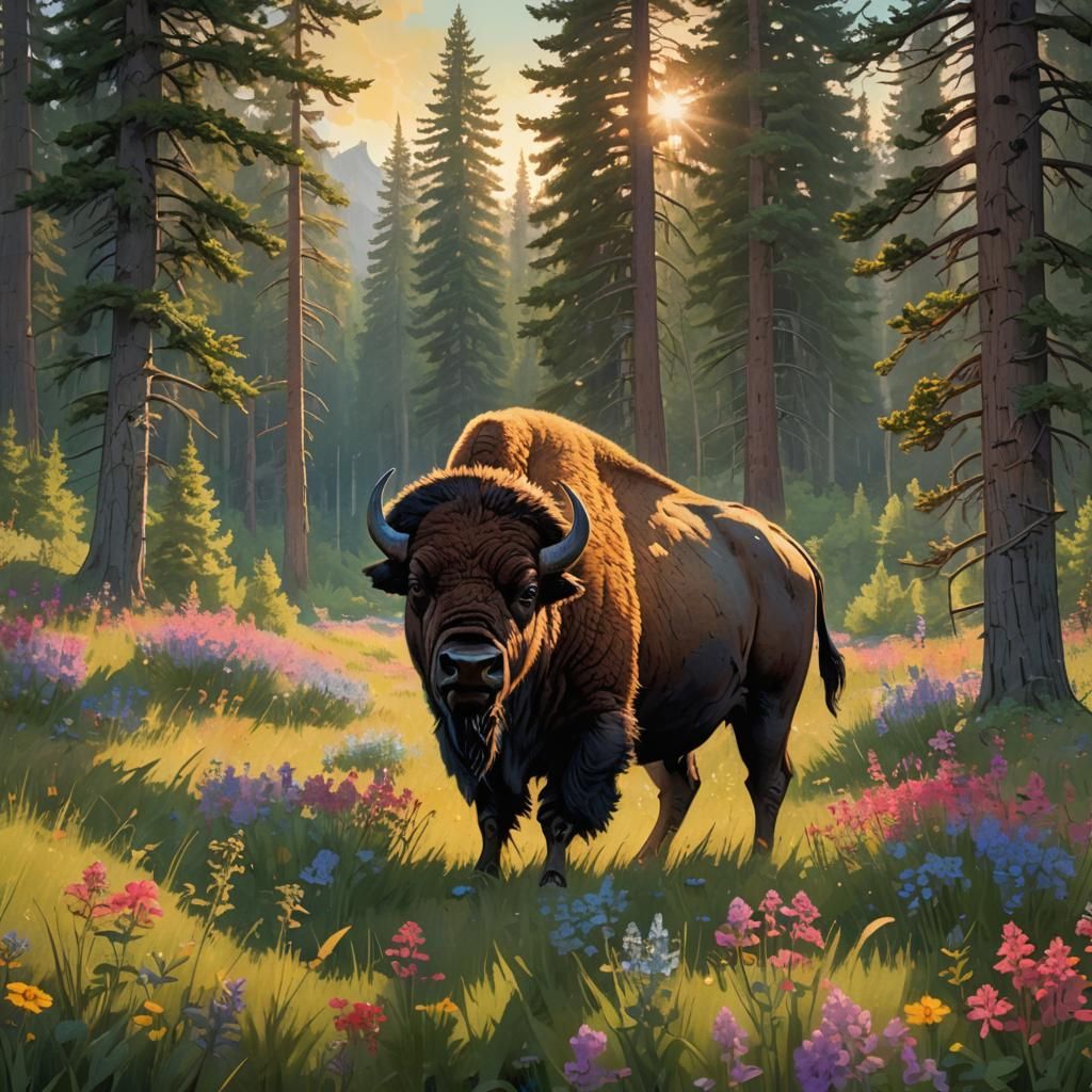 Bison in yellowstone