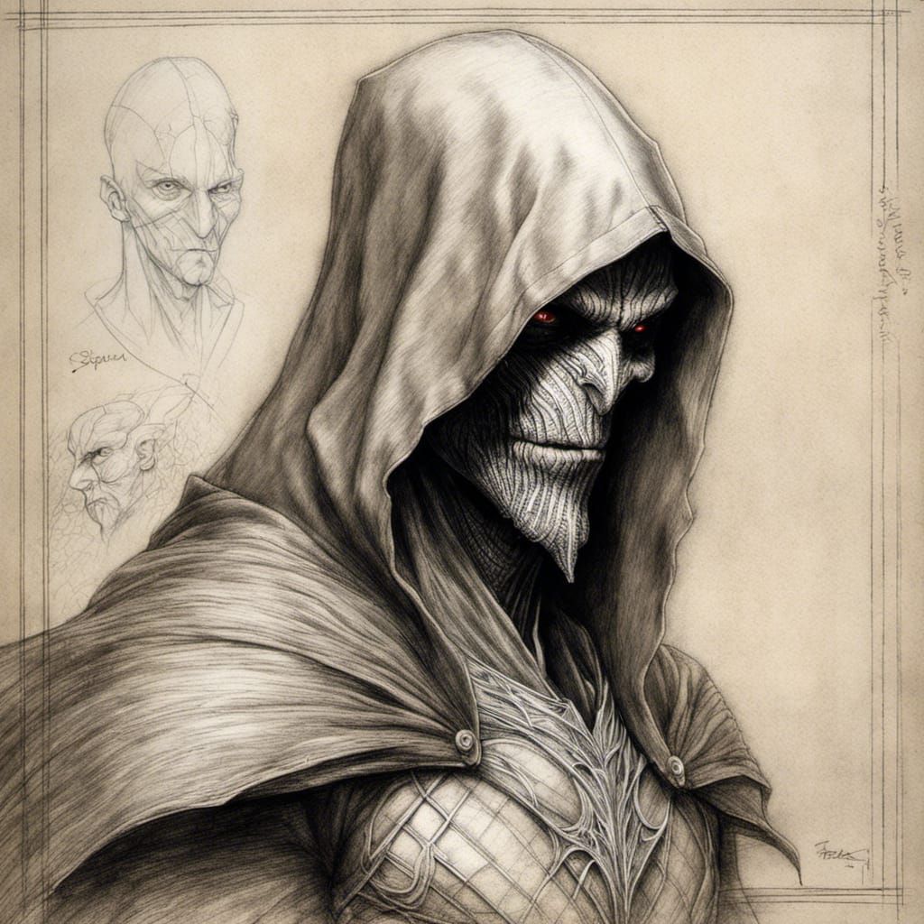 Al Simmons Spawn character as drawn in hatching Renaissance style by ...