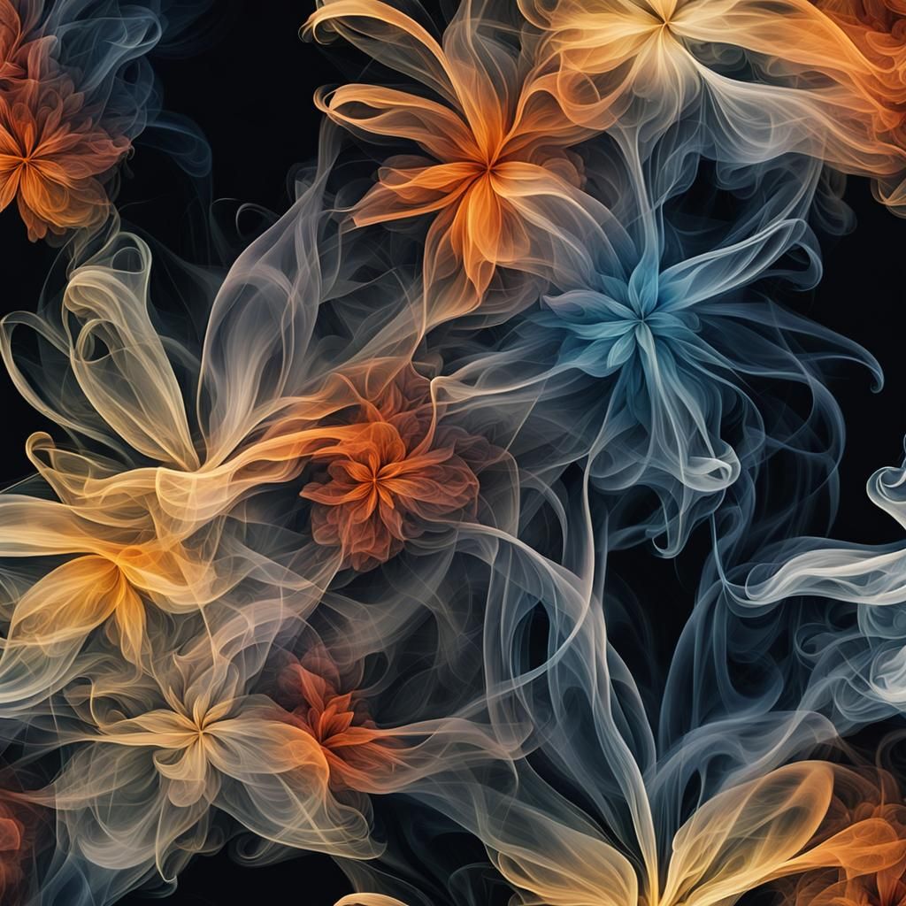 flowers made of smoke  by @Tangled Serendipity