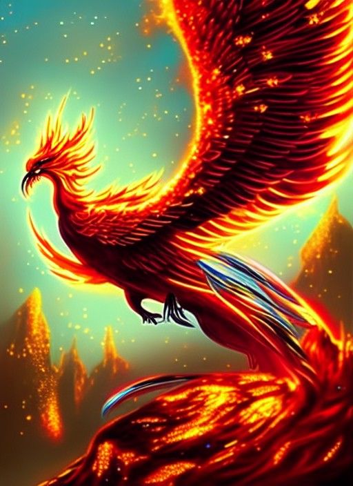 Magestic Phoenix - AI Generated Artwork - NightCafe Creator