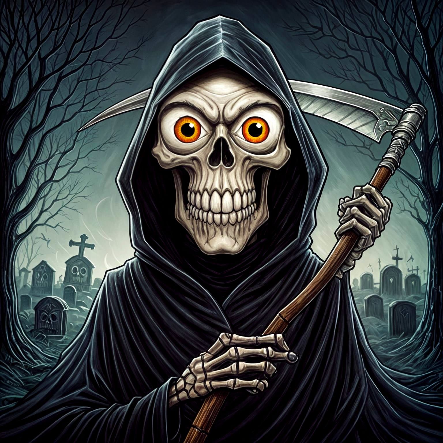 Not so Grim Reaper  by @Lilsilverfish