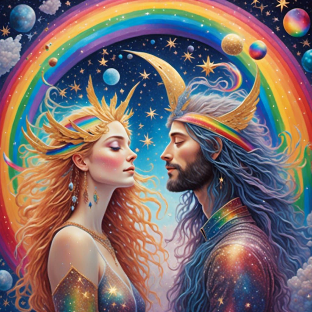 God and goddess of love and celestial wonders - AI Generated Artwork ...