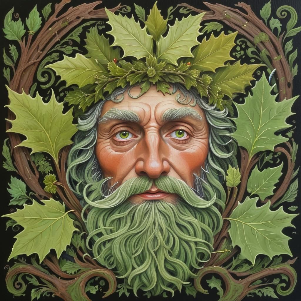 Greenman Welsh folk pagan - AI Generated Artwork - NightCafe Creator