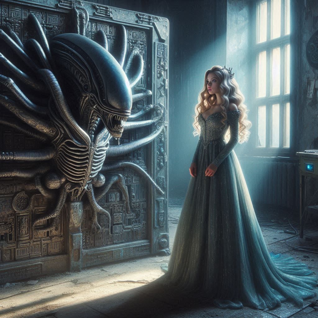 Princess with Giger chest