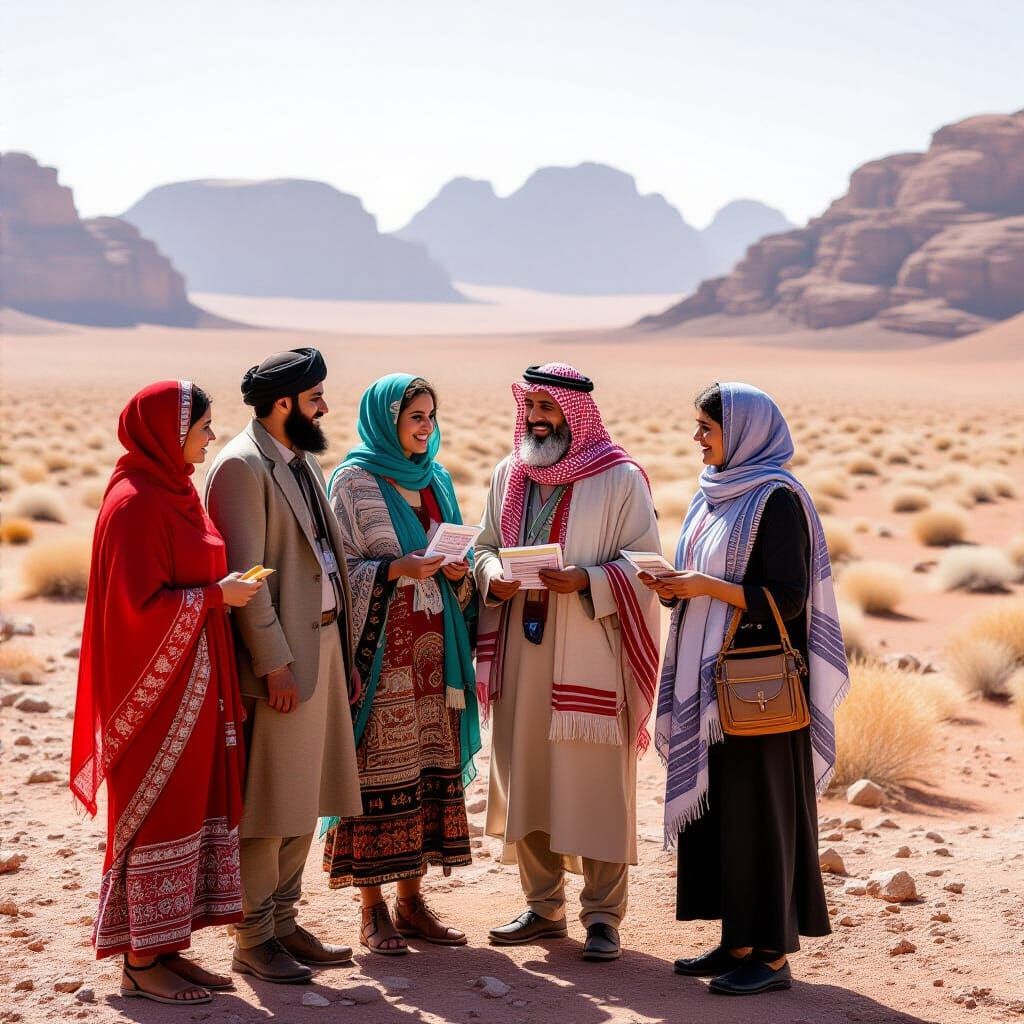 Crying Children in Colorful Clothes, Realistic Style