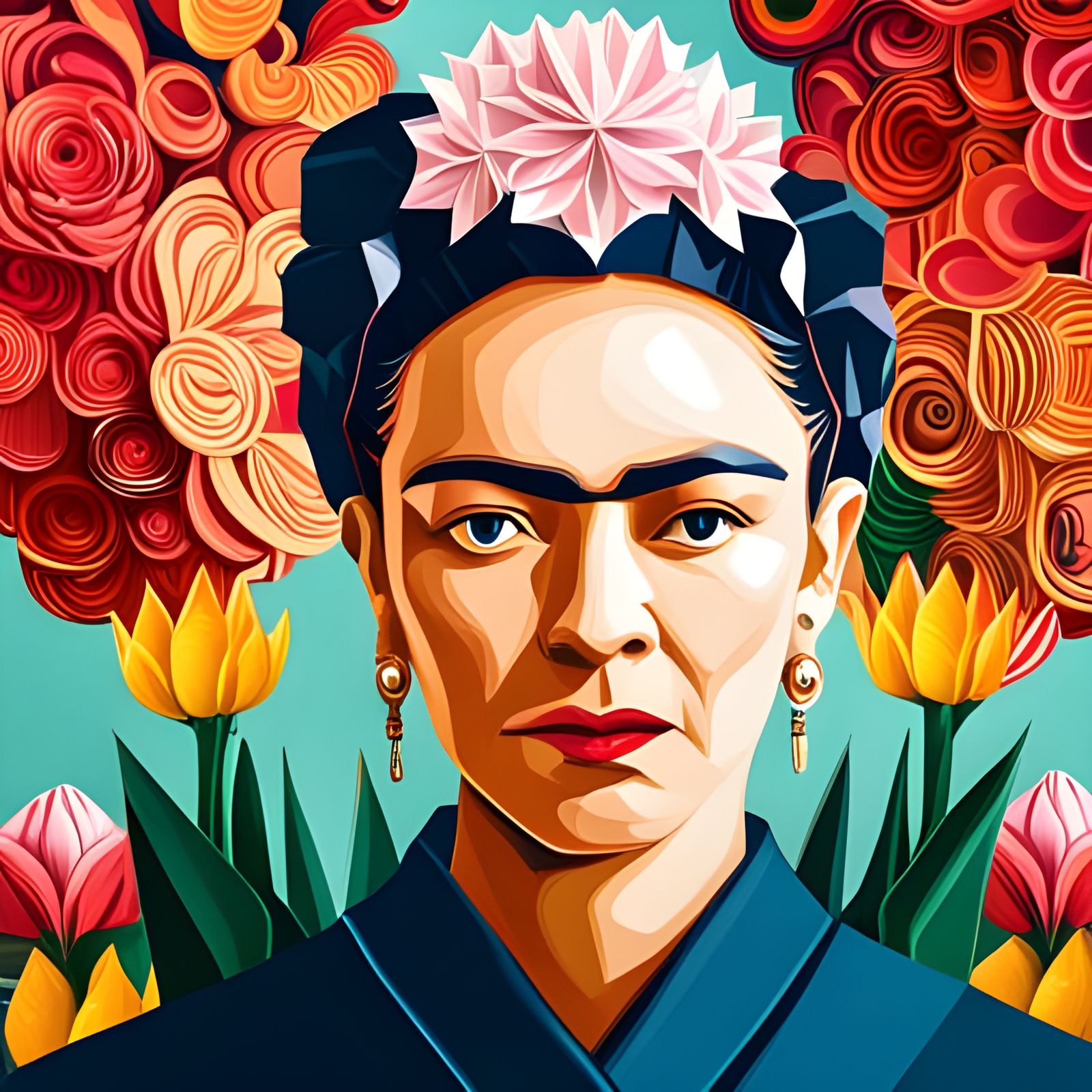 Origami Frida II - AI Generated Artwork - NightCafe Creator